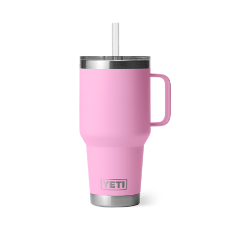 YETI Rambler Power Pink Mug with Straw Lid, 35 oz.