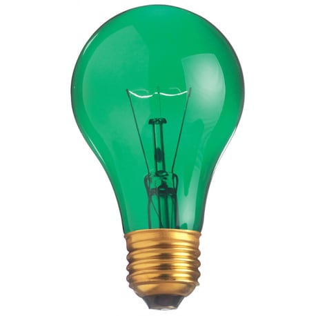 Satco 25 Watt A19 Transparent Green Medium Base Light Bulb