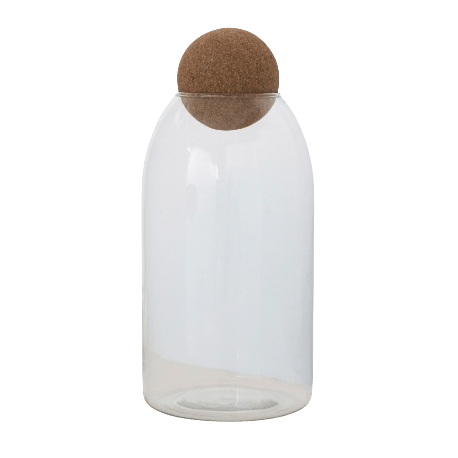 Bloomingville Glass Jar with Cork Ball Lid, 11.5 in.