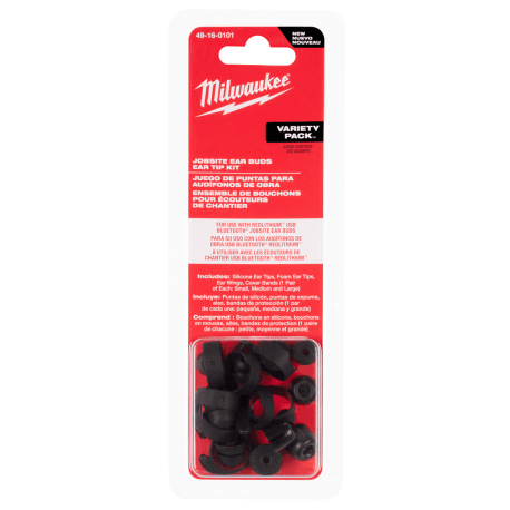 Milwaukee Jobsite Ear Buds Ear Tip Kits, Variety Pack