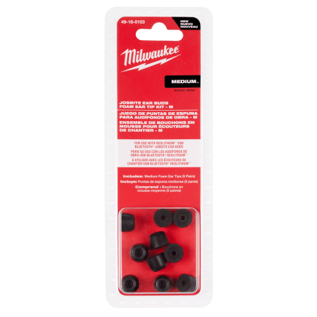 Milwaukee Jobsite Ear Buds Ear Tip Kits, Medium