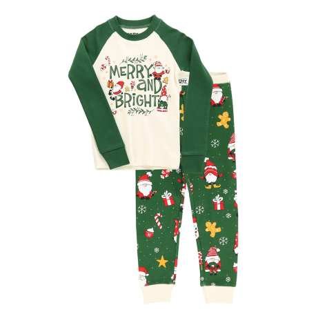 LazyOne Christmas Gnomes Kid's Long Sleeve Set, 2T