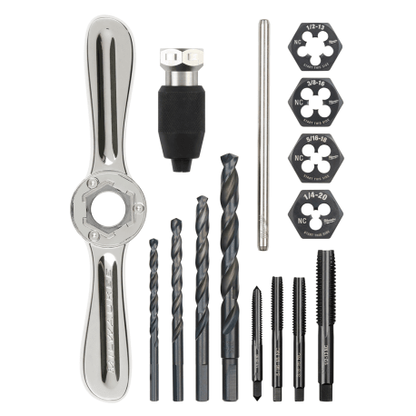 Milwaukee 15PC SAE Tap and Die Set with Hex-LOK™ 2-in-1 Handle