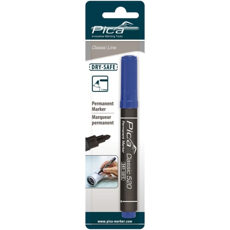 Pica Classic Bullet Tip Permanent Marker, Blue