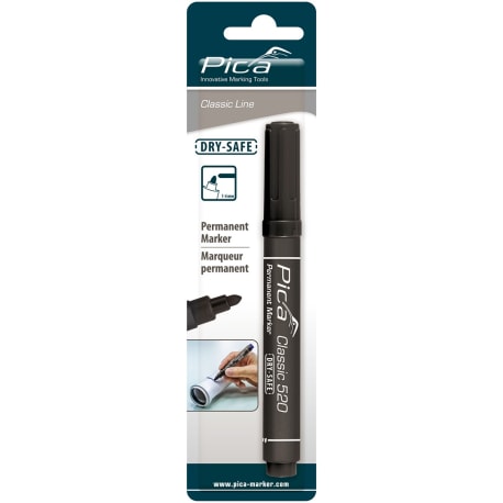 Pica Classic Bullet Tip Permanent Marker, Black