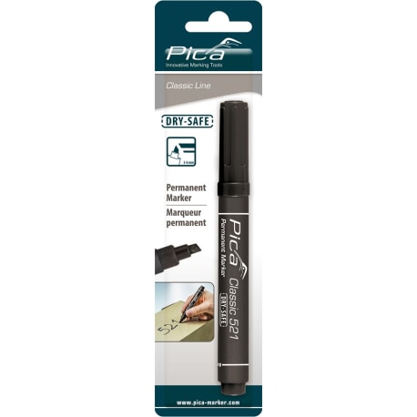 Pica Classic Chisel Tip Permanent Marker, Black