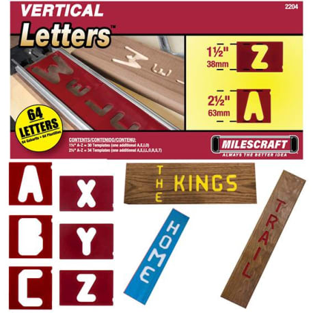 Milescraft 1.5 in. & 2.5 in. Vertical Letter Template Set