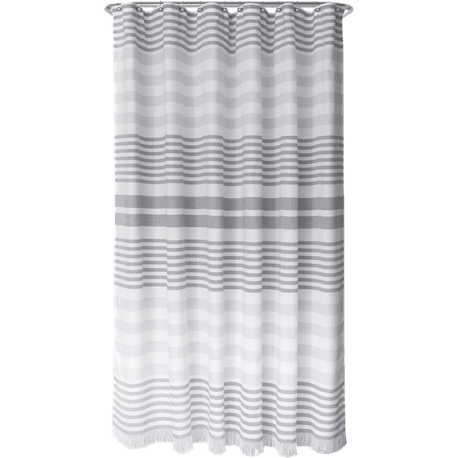 Zenith Hammam Fringe Shower Curtain