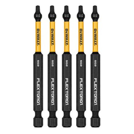 DEWALT 3.5 in. Flextorq Square #2, 5-Pack