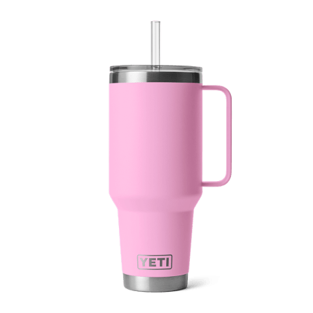 YETI Rambler 42-oz Power Pink Mug with Straw Lid