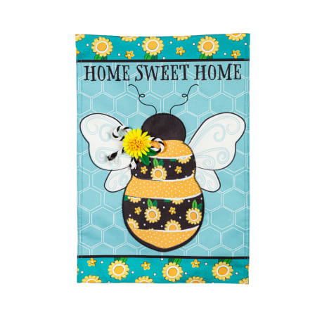 Evergreen Home Sweet Home Bee Flag