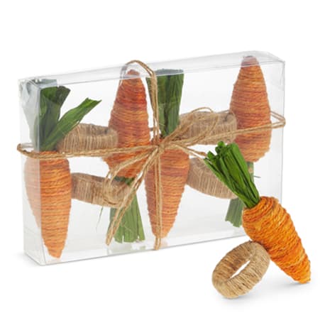 RAZ Imports Carrot Napkin Rings, 4-Pack