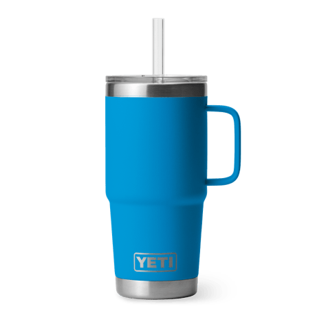 YETI Rambler Big Wave Blue Mug with Straw Lid, 25 oz.