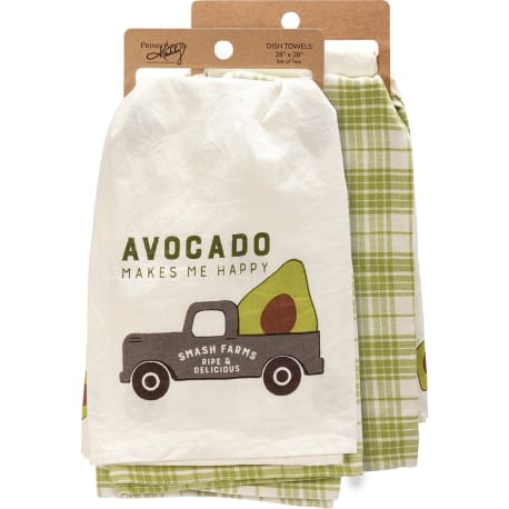 Primitives by Kathy Avocado Makes Me Happy Kitchen Towel, Set of 2