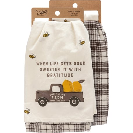 Primitives by Kathy Sweet Lemon Farm Kitchen Towel, Set of 2