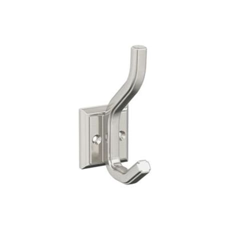 Amerock Aliso Two Prong Satin Nickel Decorative Wall Hook