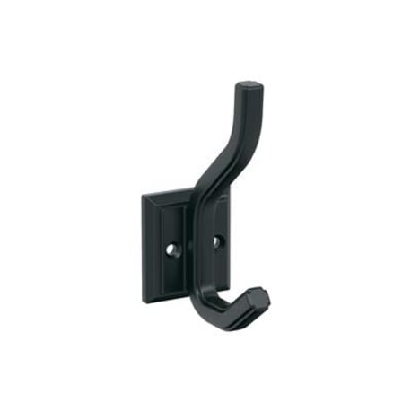 Amerock Aliso Two Prong Matte Black Decorative Wall Hook