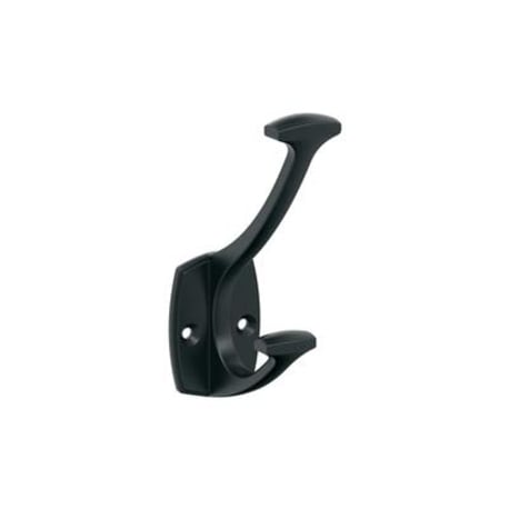 Amerock Vicinity Two Prong Matte Black Decorative Wall Hook