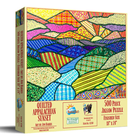 SunsOut "Quilted Appalachian Sunset" Puzzle, 500-Pieces