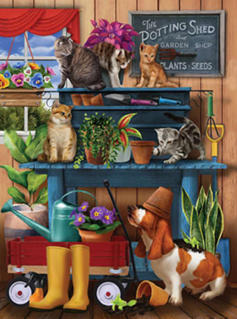 SunsOut "Trouble in the Potting Shed" Puzzle, 1000-Pieces