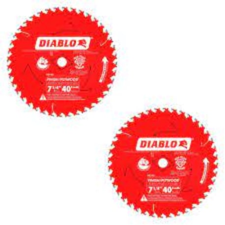 Diablo 7-1/4" x 40-Tooth Finishing Saw Blade, 2-Pack