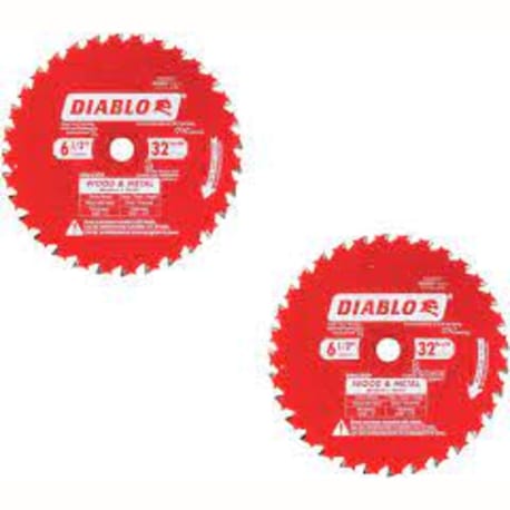 Diablo 6-1/2" 32-Tooth Multi-Purpose Saw Blade, 2-Pack