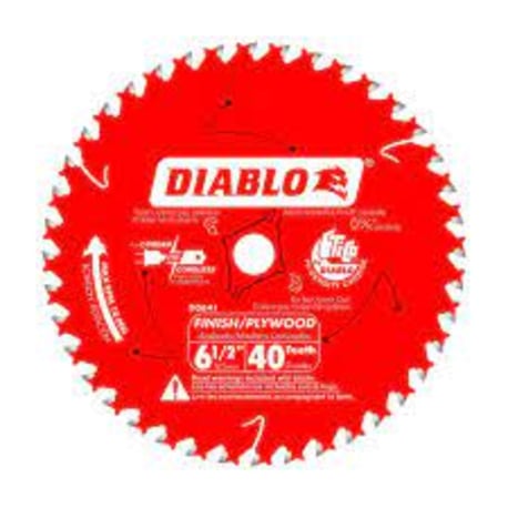 Diablo 6-1/2" x 40-Tooth Finish Trim Saw Blade for Wood, 2-Pack