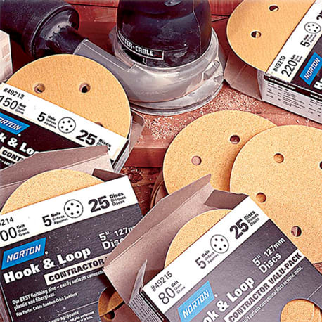 Norton Hook & Sand Abrasive Discs 5 in. x 8 Hole x 100-Grit, 25-Pack