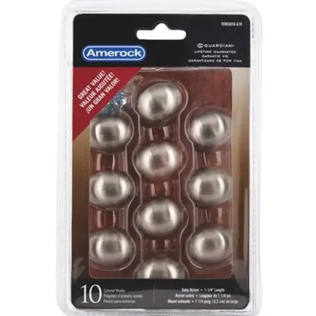 Amerock Allison Value Oval Knobs 1-3/8 In. Satin Nickel 10-Pack