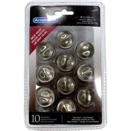 Amerock 1-3/4  In. Cabinet Knob 10-Pack, Satin Nickel