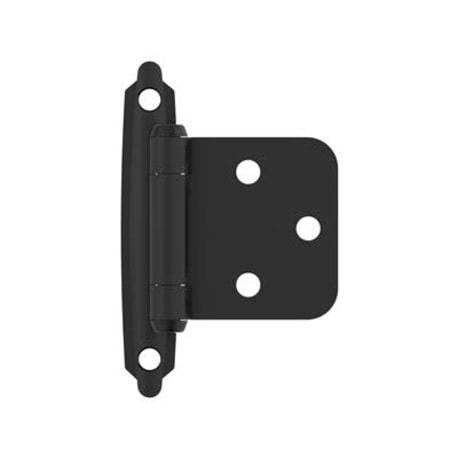 Amerock Varying Overlay Self-Closing Face Mount Matte Black Cabinet Hinge