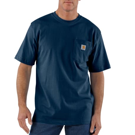 Carhartt Men's Small Navy K87 Short Sleeve Pocket Shirt