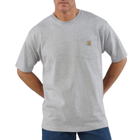 Carhartt Men's XL Heather Gray K87 Short Sleeve Pocket Shirt