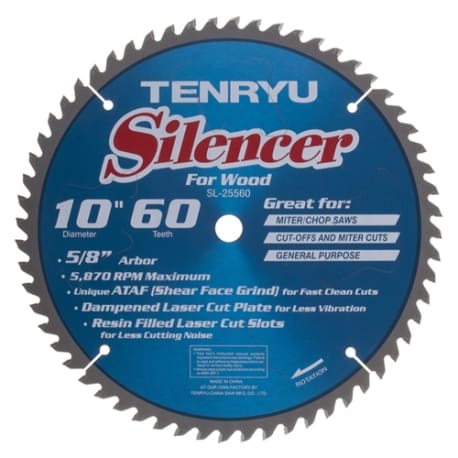 Tenryu 10 in. 60 Th. Silencer Wood Blade