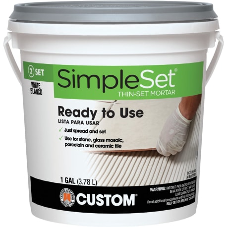 Custom Building Products White SimpleSet Pre-Mixed Thin-Set Mortar, 1 gal.