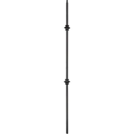 Stairtrends Iron 1/2 in. x 44 in. Two Knuckles Tubular Baluster, Satin Black