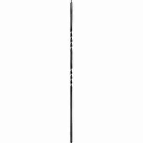 Stairtrends Iron 1/2 in. x 44 in. Two Twist Tubular Baluster, Satin Black