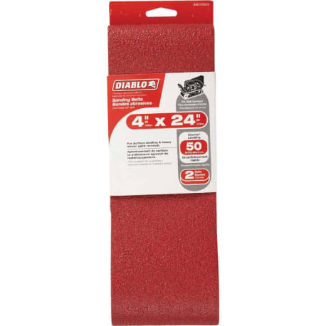 Diablo 4 x 24-In. 50-Grit Sanding Belts, 2-Pack