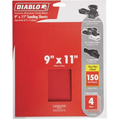 Diablo 9 x 11-In. 150-Grit Sanding Sheets, 4-Pack