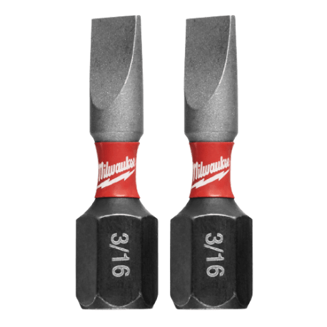 Milwaukee SHOCKWAVE™ 1" #8 Slotted Impact Bits, 2 Pack