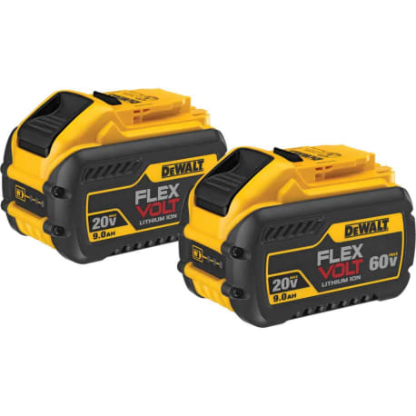 DEWALT Flexvolt 20V & 60V MAX Lithium-Ion 9.0 Ah Tool Battery, 2-Pack