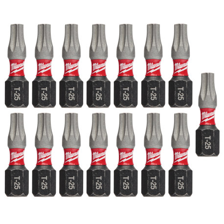 Milwaukee SHOCKWAVE™ 1" INSERT BIT TORX® T25, 15PK