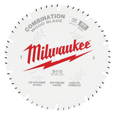 Milwaukee 10" x 5/8" x 50T Circular Saw Wood Cutting Blade