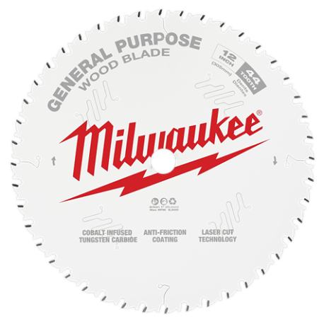 Milwaukee 12" 44T Wood Cutting General Purpose Circular Saw Blade