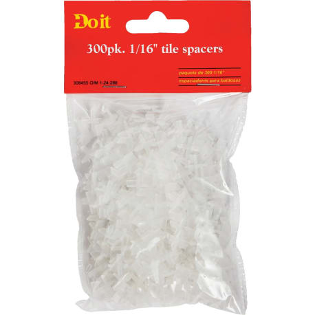 Do it Best 1/16 in. White Hard Tile Spacers, 300-Pack