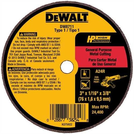 DEWALT 3" Bonded Cutting Wheel, 3PK