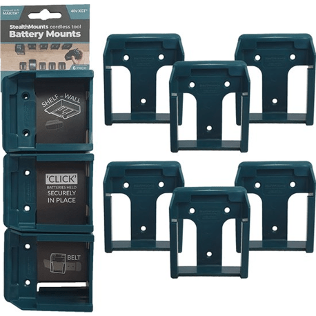 StealthMounts Makita 18V LXT Blue Battery Mounts, 6-Pack