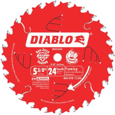 Diablo 5-3/8-In. 24-Tooth Framing Trim Saw Blade