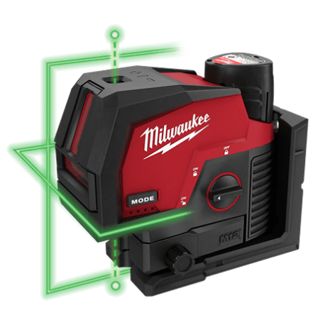 Milwaukee M12™ Green Cross Line & Plumb Points Laser