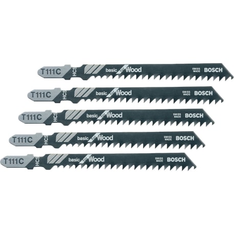 Bosch 4 in. 8 TPI Wood T-Shank Jigsaw Blades, 5 pk